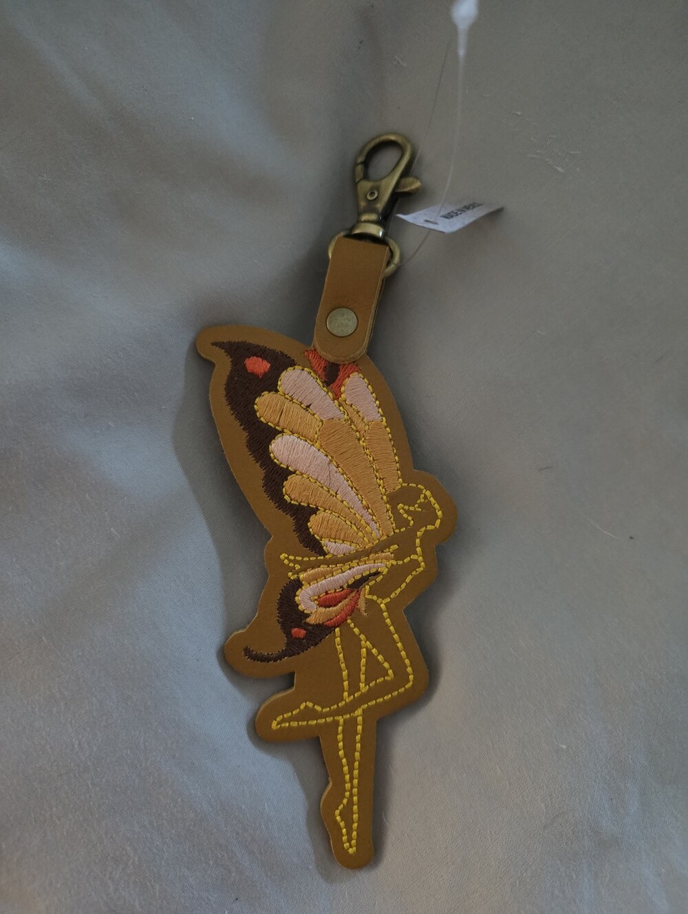 PLG Yellow Fairy Keychain Charm in Brown and Yellow